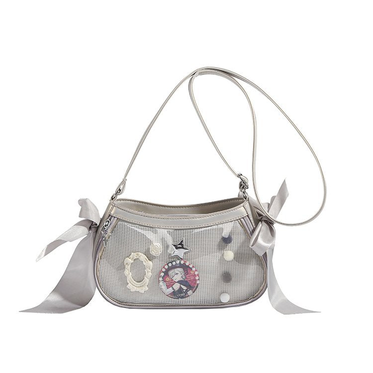 Cute Crossbody Ita Bag Enamel Pin Display Clear Vinyl Window