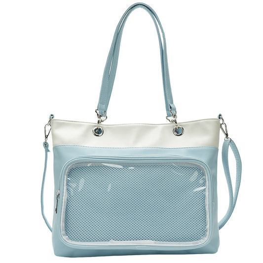 Blue Leather Pin Ita Tote Bag