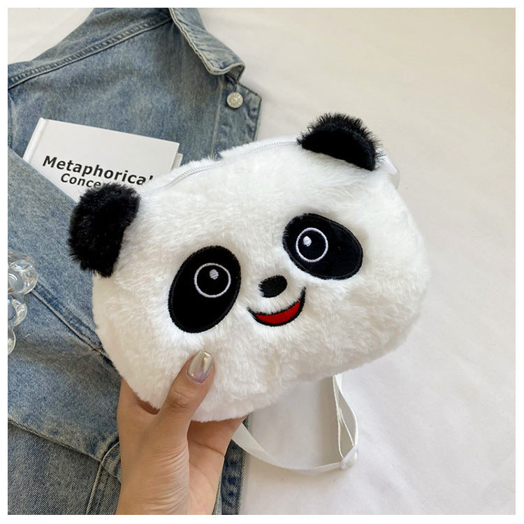 Soft Plush Kawaii Smiley Panda Crossbody Purse