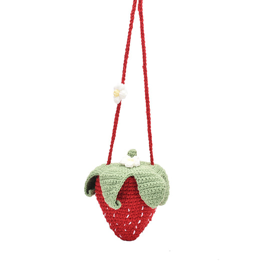 Cute Mini Crochet Strawberry Purse Crossbody Kids