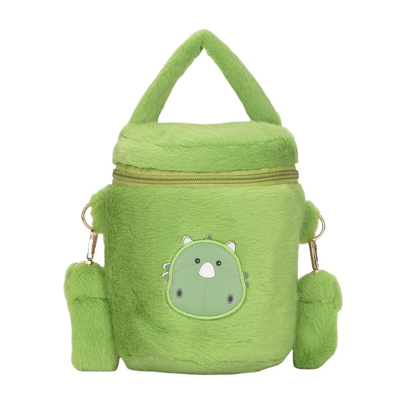 Cute Fluffy Girls Tote Bucket Bag Fur Crossbody