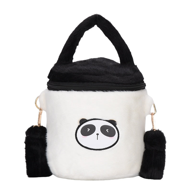 Cute Fluffy Girls Tote Bucket Bag Fur Crossbody