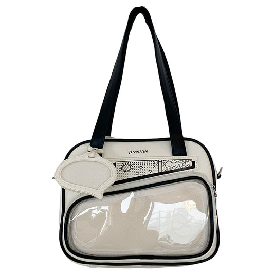 PU Leather Pin Bag Luxury Badge Display Ita Tote Purse