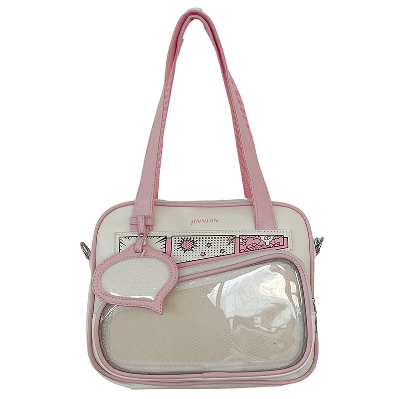 PU Leather Pin Bag Luxury Badge Display Ita Tote Purse