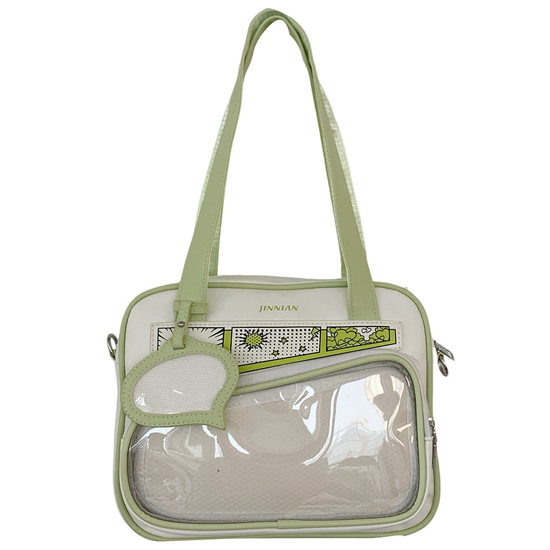 PU Leather Pin Bag Luxury Badge Display Ita Tote Purse