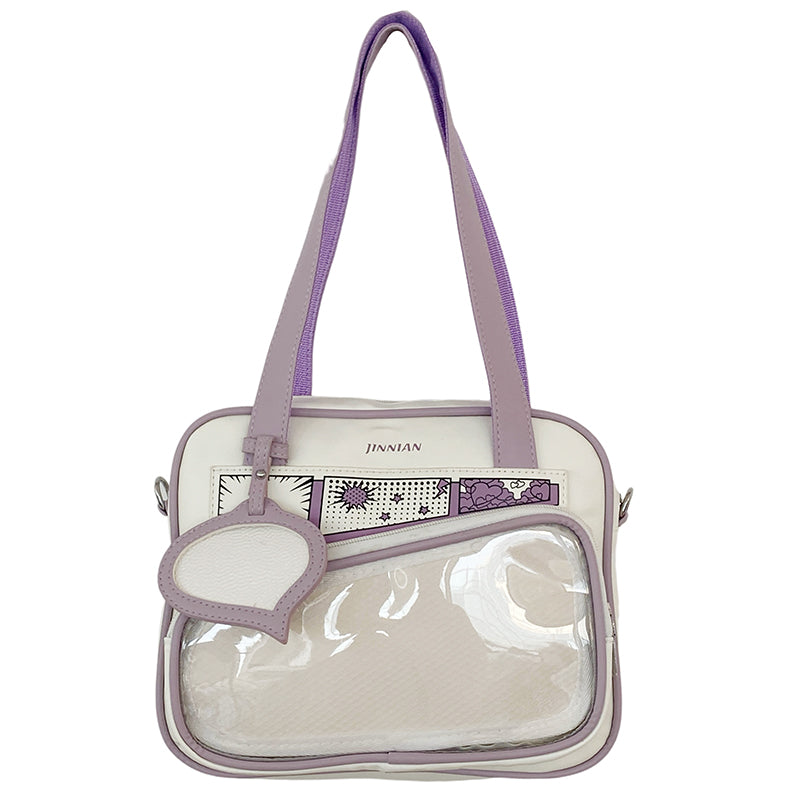 PU Leather Pin Bag Luxury Badge Display Ita Tote Purse