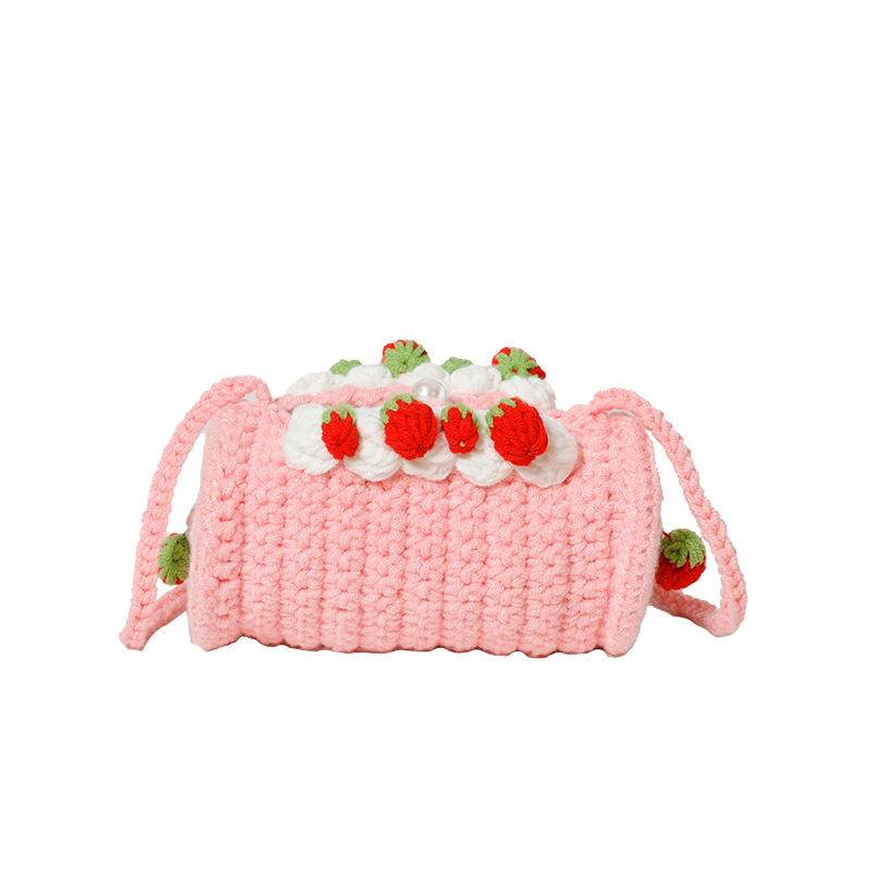 Pink Cake Shaped Crochet Purse