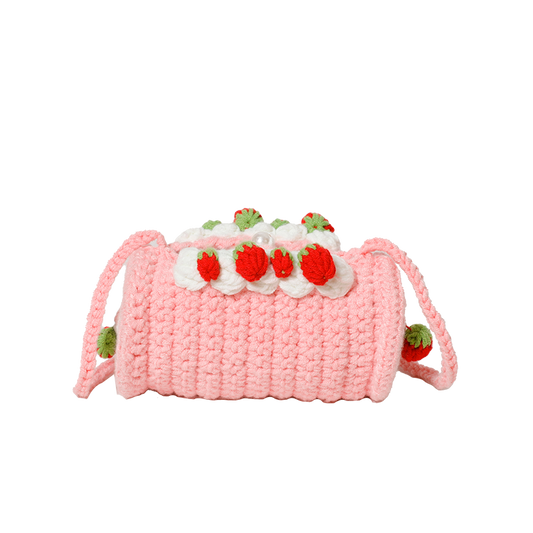 Pink Cake Shaped Crochet Purse