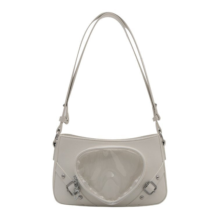 Heart Shape Clear Vinyl Window Cute Lolita Pin Ita Bags