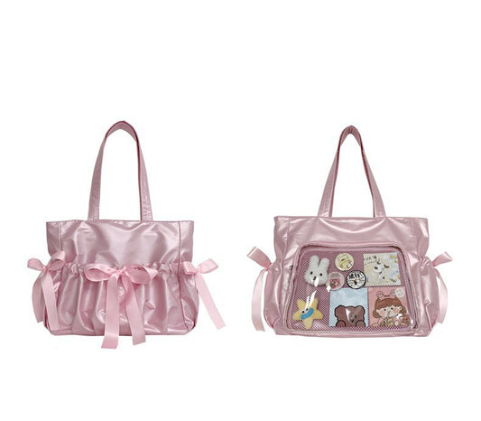 Girls Kawaii Ita Bag Pins Display Tote Handbag