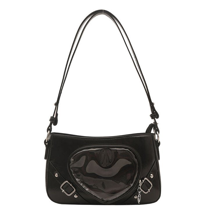 Heart Shape Clear Vinyl Window Cute Lolita Pin Ita Bags