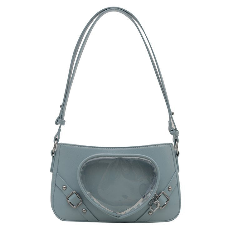Heart Shape Clear Vinyl Window Cute Lolita Pin Ita Bags
