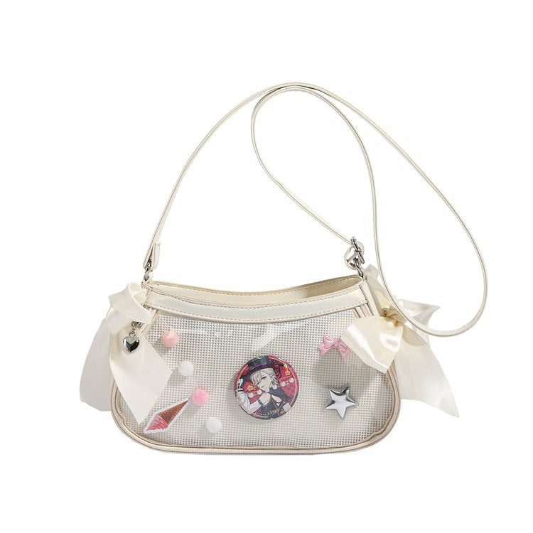 Cute Crossbody Ita Bag Enamel Pin Display Clear Vinyl Window